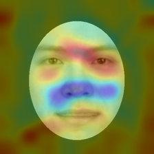 SE-AlexNet Grad-CAM heatmap with eyes and mouth attention