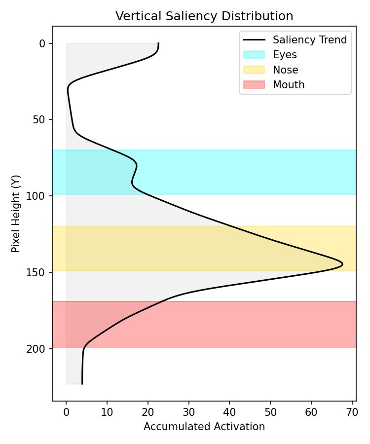 Vertical saliency distribution plot